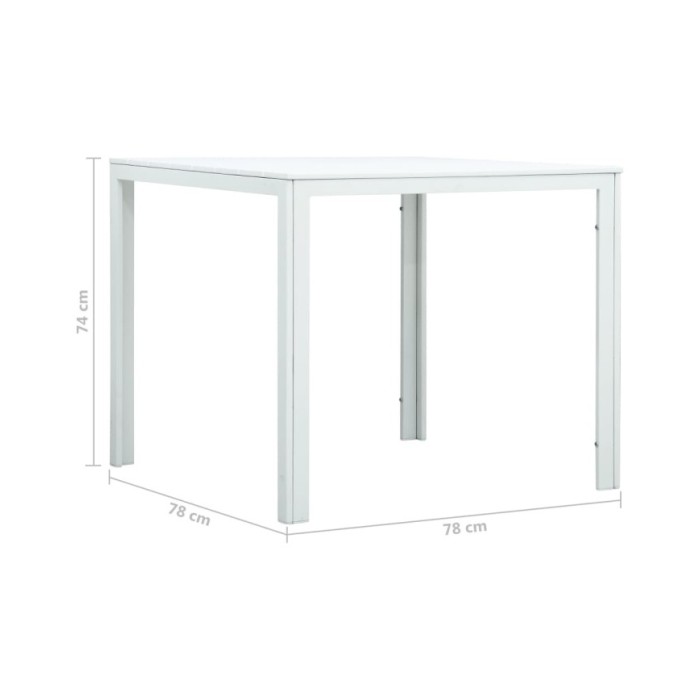 Table basse Blanc 78x78x74 cm PEHD Aspect de bois