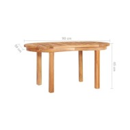 Table basse 90x50x45 cm Bois de teck solide