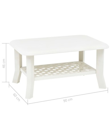 Table basse Blanc 90 x 60 x 46 cm Plastique
