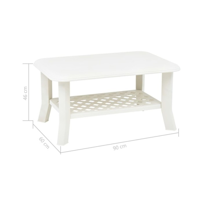 Table basse Blanc 90 x 60 x 46 cm Plastique