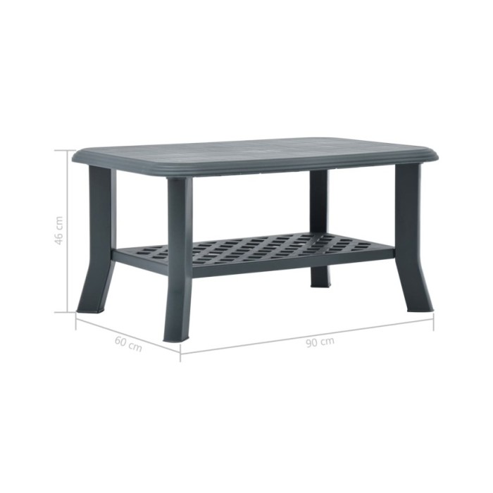 Table basse Vert 90 x 60 x 46 cm Plastique