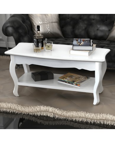 Table basse 2 couches MDF Blanc 