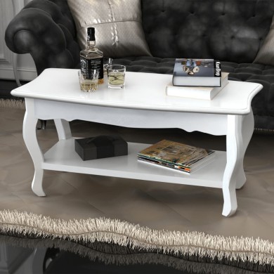 Table basse 2 couches MDF Blanc 