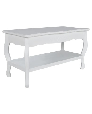 Table basse 2 couches MDF Blanc 