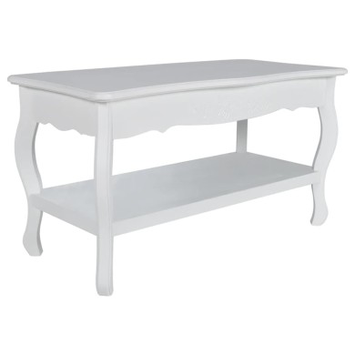 Table basse 2 couches MDF Blanc 