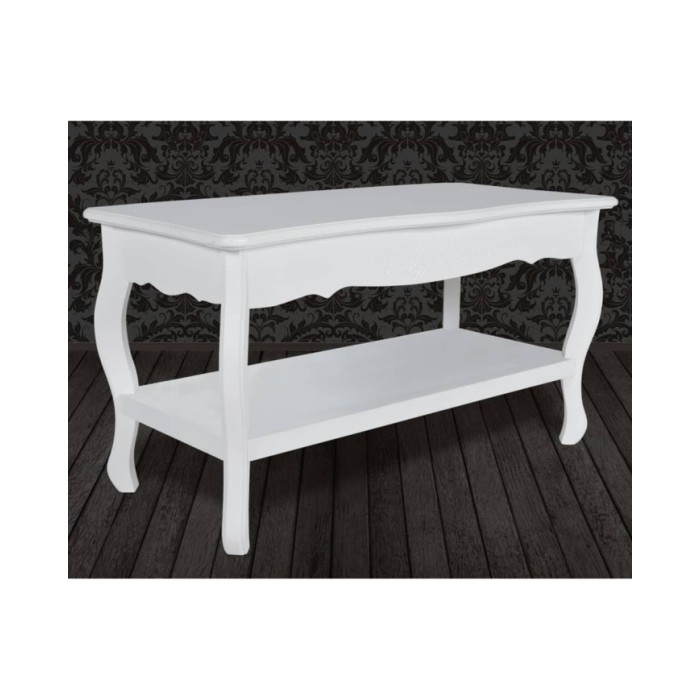 Table basse 2 couches MDF Blanc 