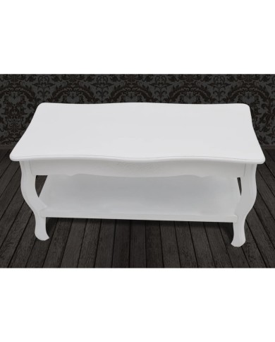 Table basse 2 couches MDF Blanc 