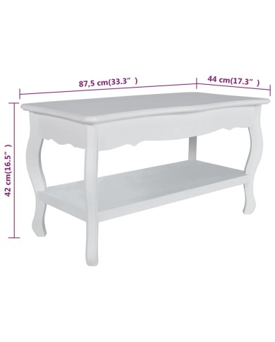 Table basse 2 couches MDF Blanc 