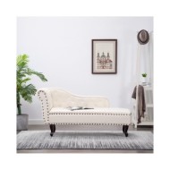Chaise longue Blanc crème Similicuir