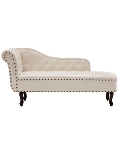 Chaise longue Blanc crème Similicuir