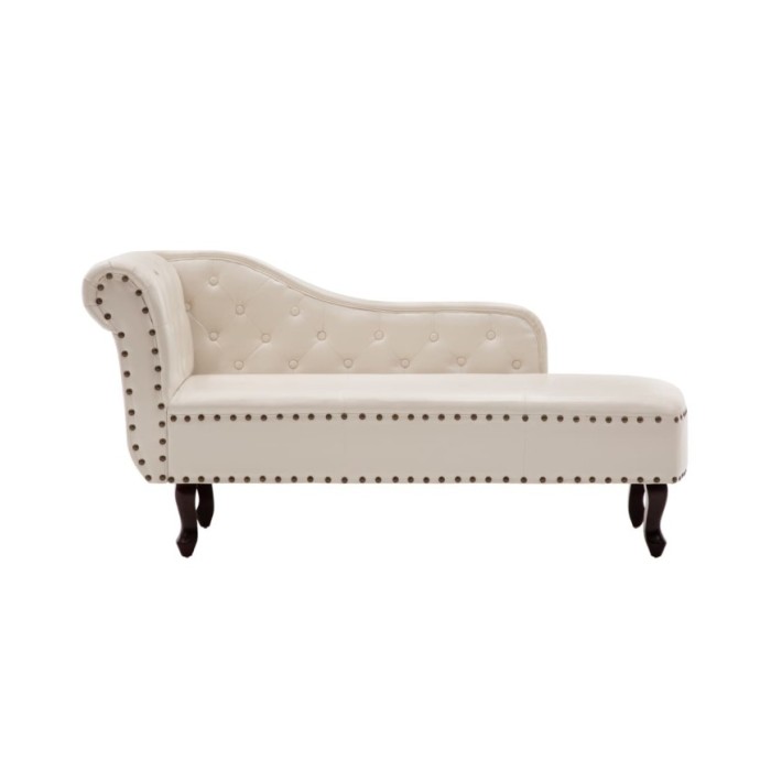 Chaise longue Blanc crème Similicuir