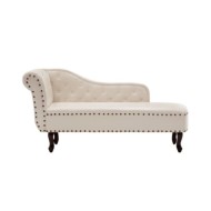 Chaise longue Blanc crème Similicuir