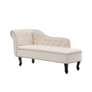 Chaise longue Blanc crème Similicuir