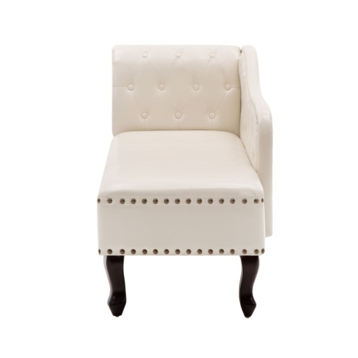 Chaise longue Blanc crème Similicuir