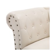 Chaise longue Blanc crème Similicuir