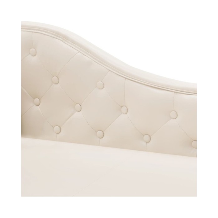 Chaise longue Blanc crème Similicuir