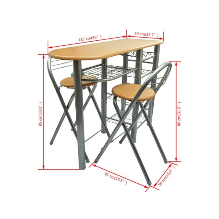 Ensemble de table et de chaises de bar / cuisine Bois 