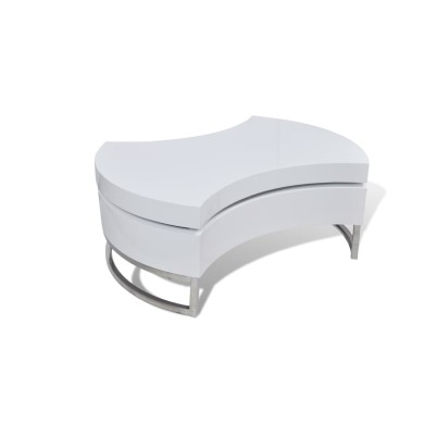 Table basse à forme réglable Haute brillance Blanc 