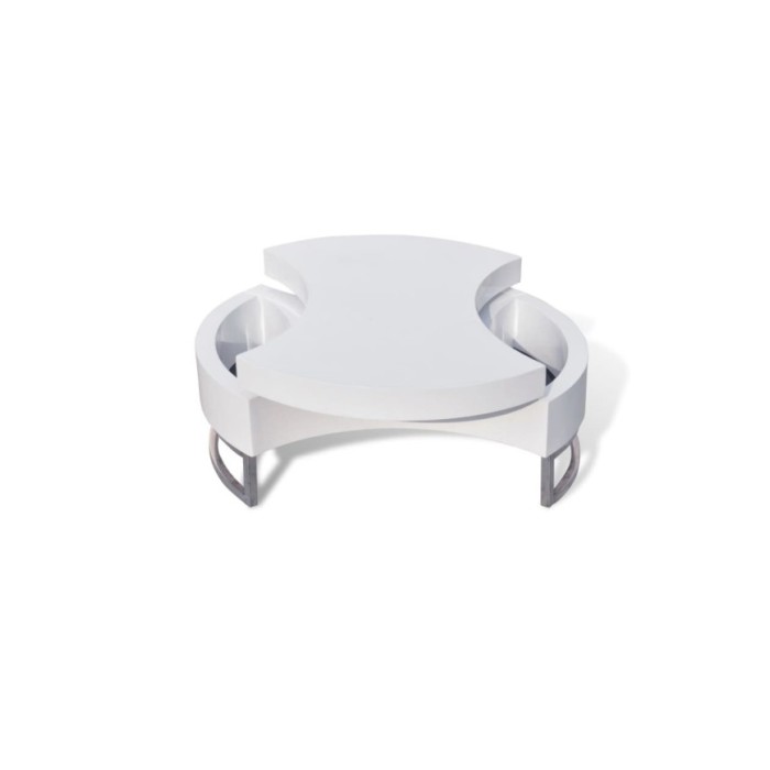 Table basse à forme réglable Haute brillance Blanc 