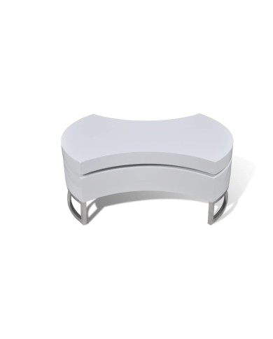 Table basse à forme réglable Haute brillance Blanc 