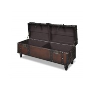 Ensemble de bancs de rangement 3 pcs Marron 
