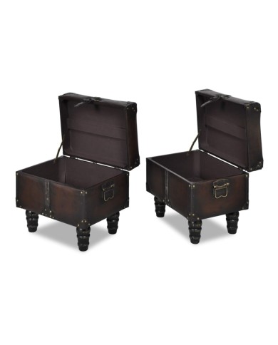 Ensemble de bancs de rangement 3 pcs Marron 