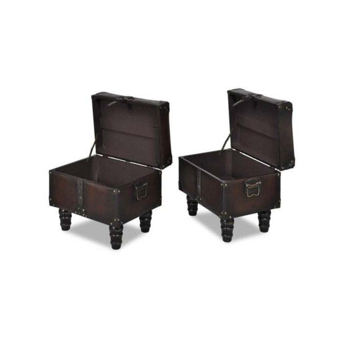 Ensemble de bancs de rangement 3 pcs Marron 