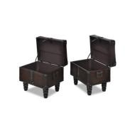 Ensemble de bancs de rangement 3 pcs Marron 
