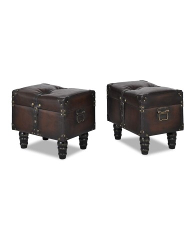 Ensemble de bancs de rangement 3 pcs Marron 