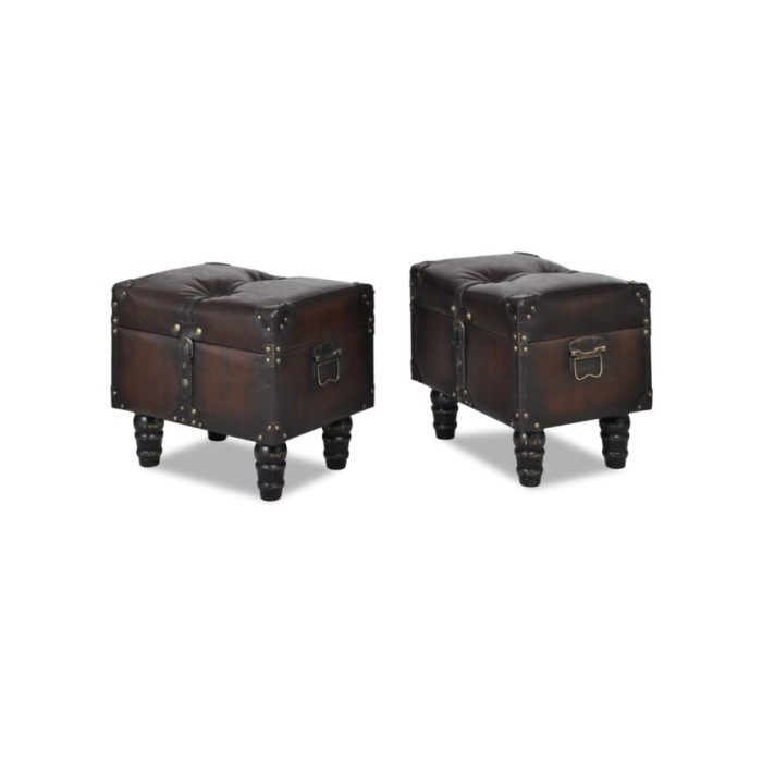Ensemble de bancs de rangement 3 pcs Marron 