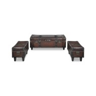 Ensemble de bancs de rangement 3 pcs Marron 