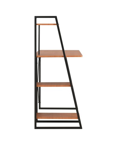 Bureau avec étagère Noir et marron 102x50x117 cm