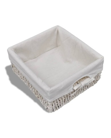 Banc de rangement Blanc 62x33x42 cm Bois de paulownia 