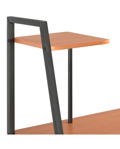 Bureau avec étagère Noir et marron 102x50x117 cm