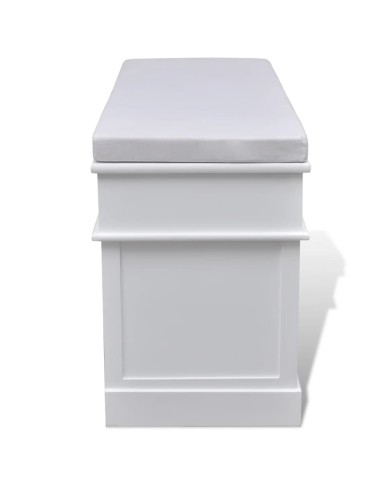Banc d'entrée et de rangement avec coussin 2 tiroirs Blanc