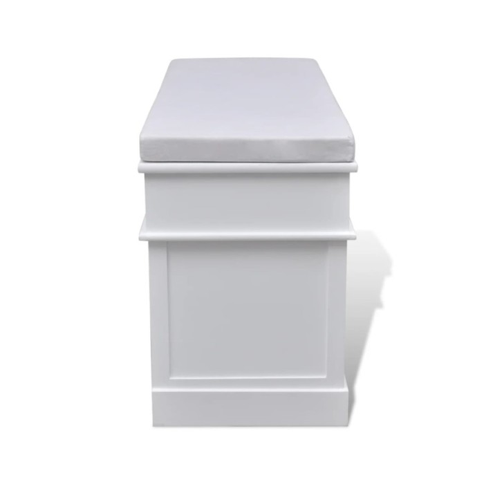 Banc d'entrée et de rangement avec coussin 2 tiroirs Blanc
