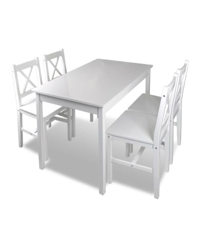 Ensemble de salle à manger 5 pcs Blanc  