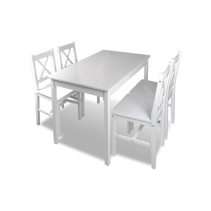 Ensemble de salle à manger 5 pcs Blanc  