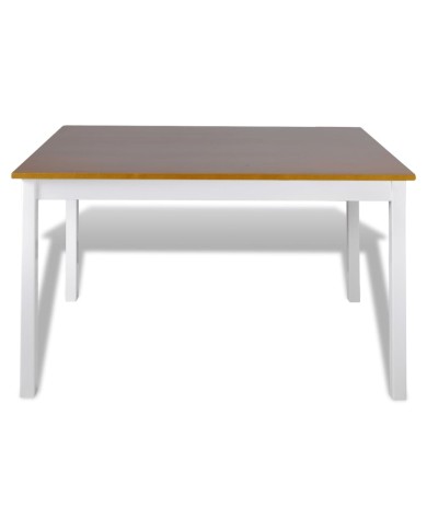 Ensemble de salle à manger 5 pcs Marron et blanc