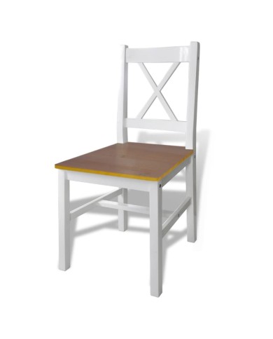 Ensemble de salle à manger 5 pcs Marron et blanc