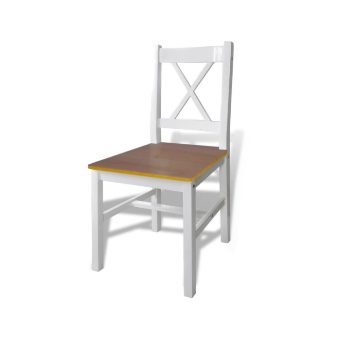 Ensemble de salle à manger 5 pcs Marron et blanc