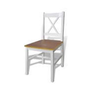 Ensemble de salle à manger 5 pcs Marron et blanc