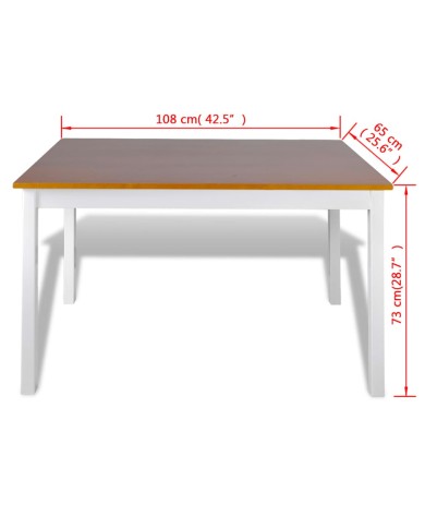 Ensemble de salle à manger 5 pcs Marron et blanc