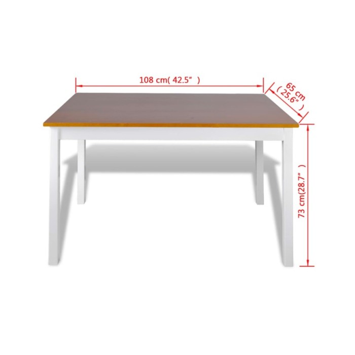 Ensemble de salle à manger 5 pcs Marron et blanc