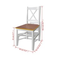 Ensemble de salle à manger 5 pcs Marron et blanc