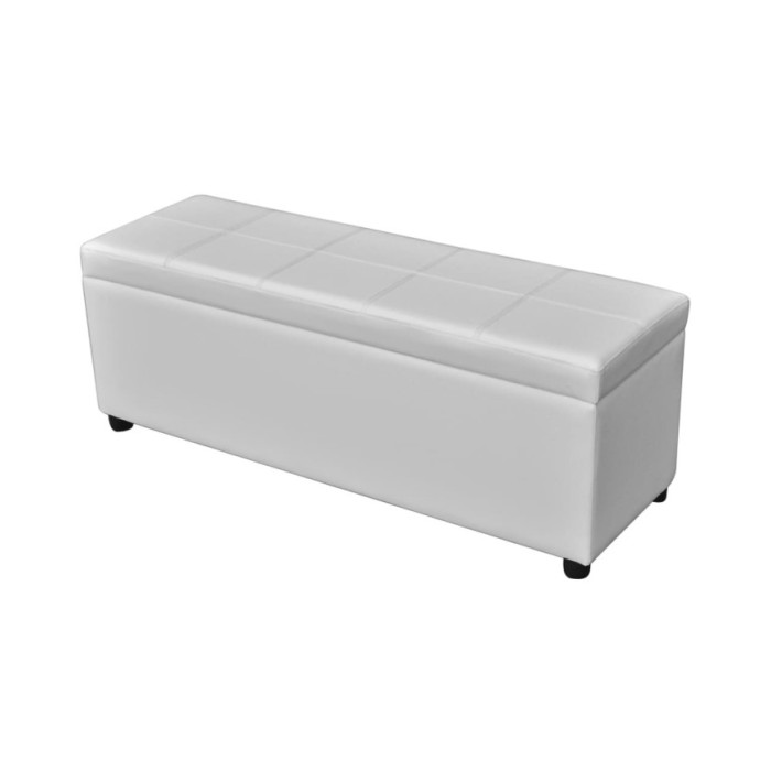 Banc long de rangement Bois Blanc