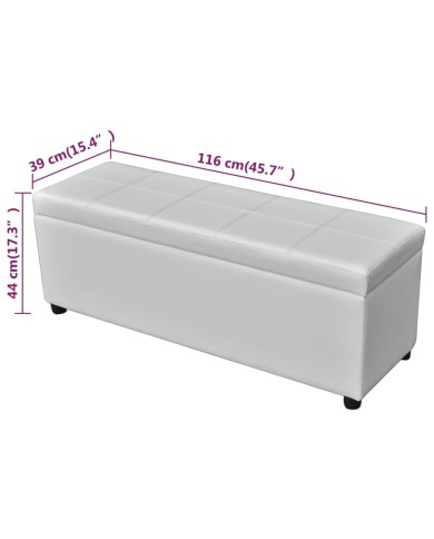 Banc long de rangement Bois Blanc