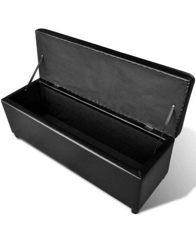 Banc long de rangement Bois Noir