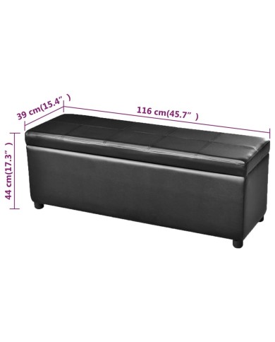 Banc long de rangement Bois Noir