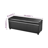 Banc long de rangement Bois Noir